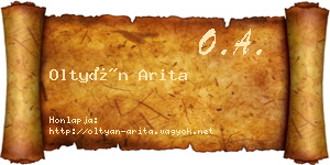 Oltyán Arita névjegykártya